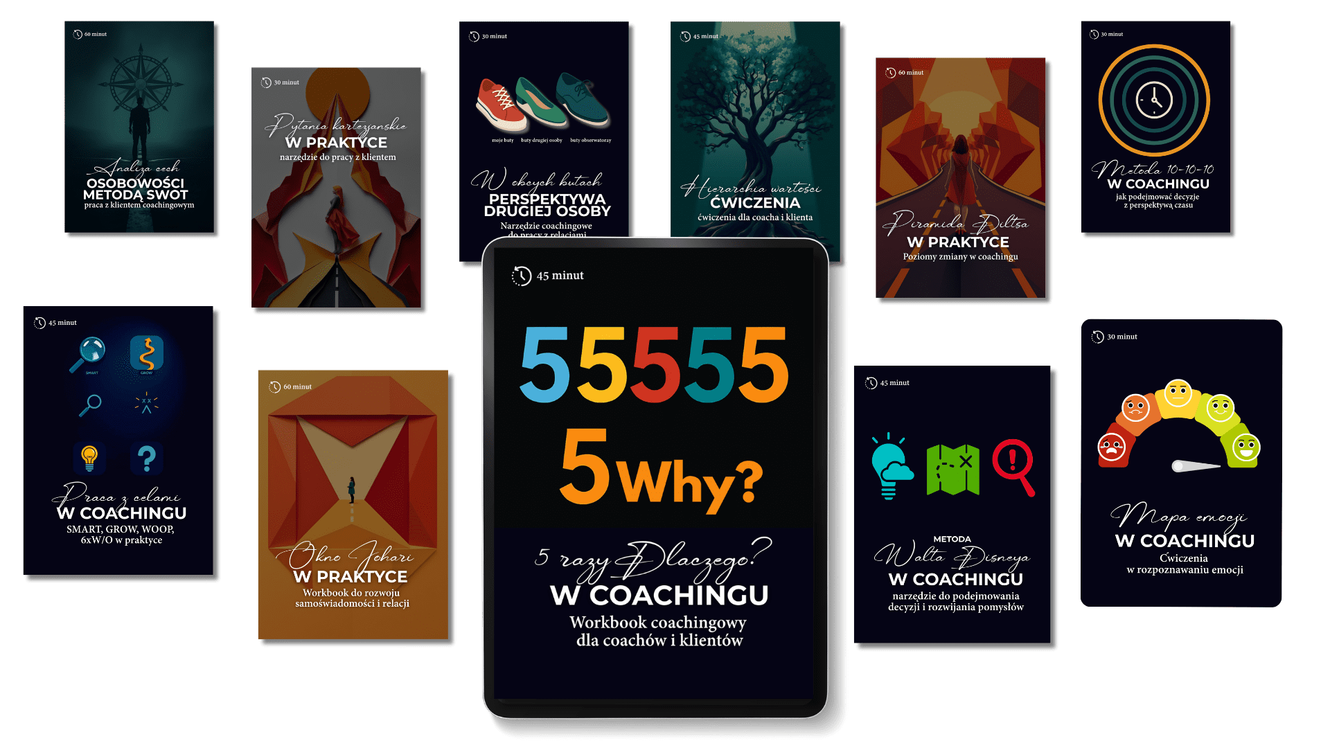 Profesjonalne Narzędzia Coacha: workbooki coachingowe z arkuszami i pytaniami dla coachów i psychologów